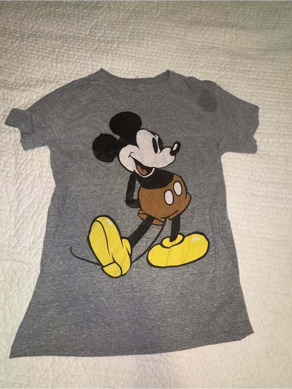Disney Gray Mickey Mouse Tee with Yellow Shoes
